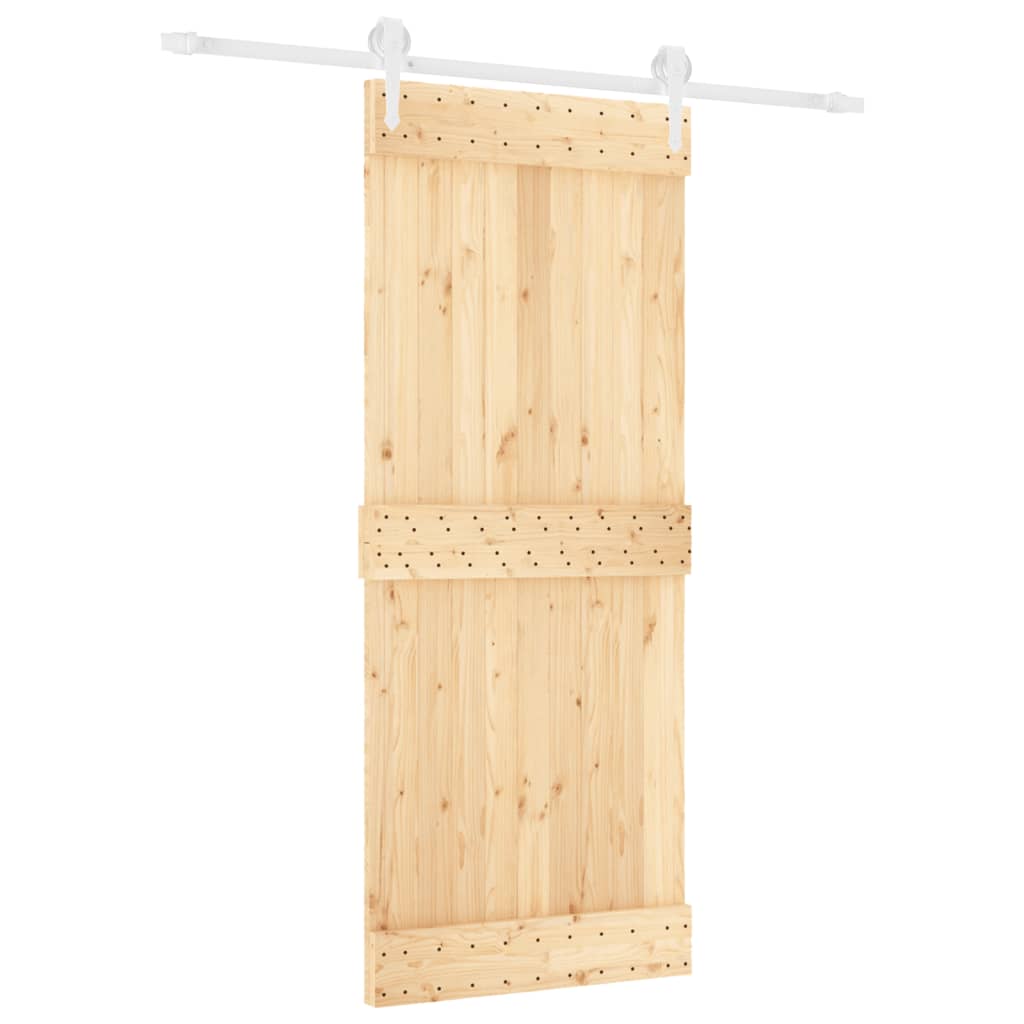 Puerta corredera de Vidaxl con masa de 85x210 cm de pino sólido