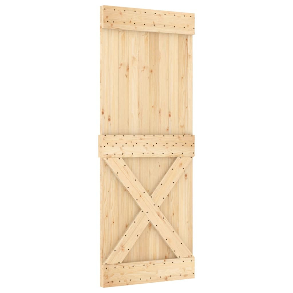 Puerta corredera de Vidaxl con masa 80x210 cm de pino sólido