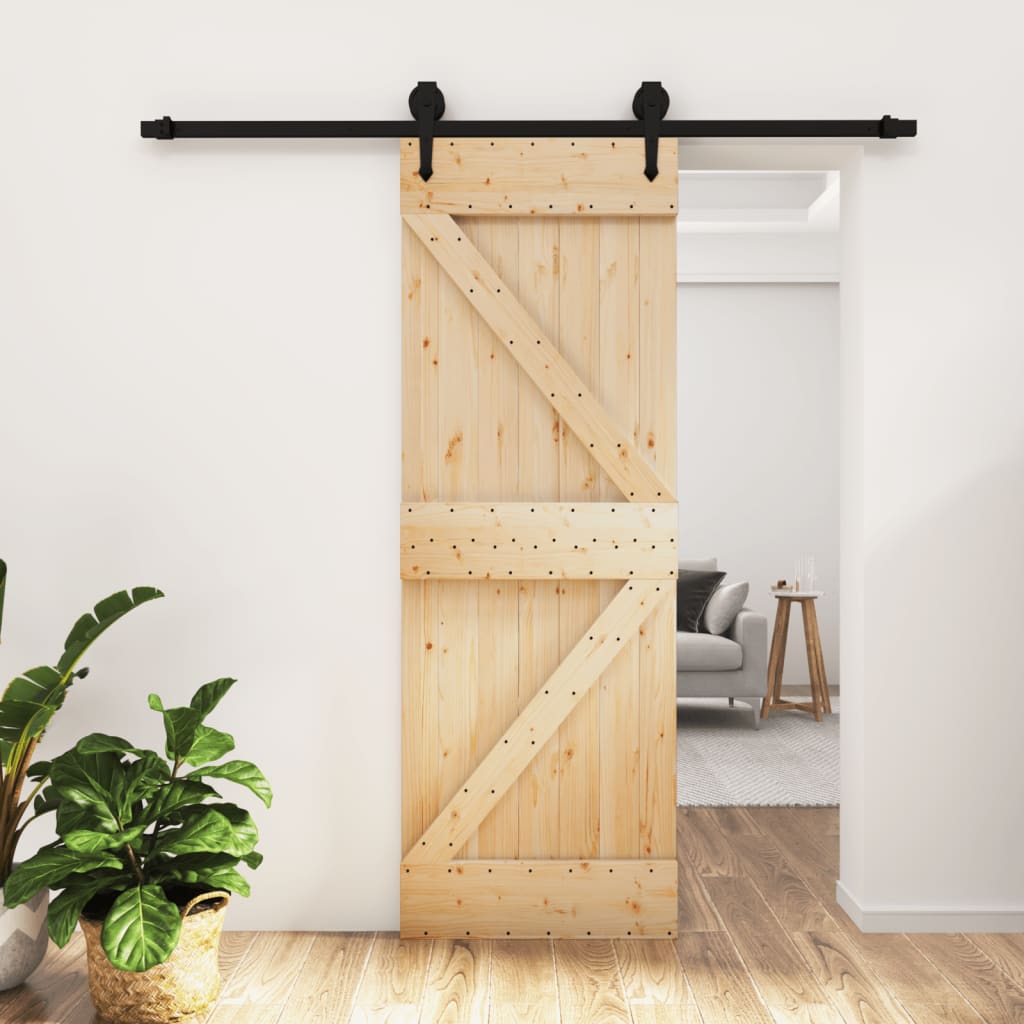 Puerta corredera de Vidaxl con masa de 70x210 cm de pino sólido