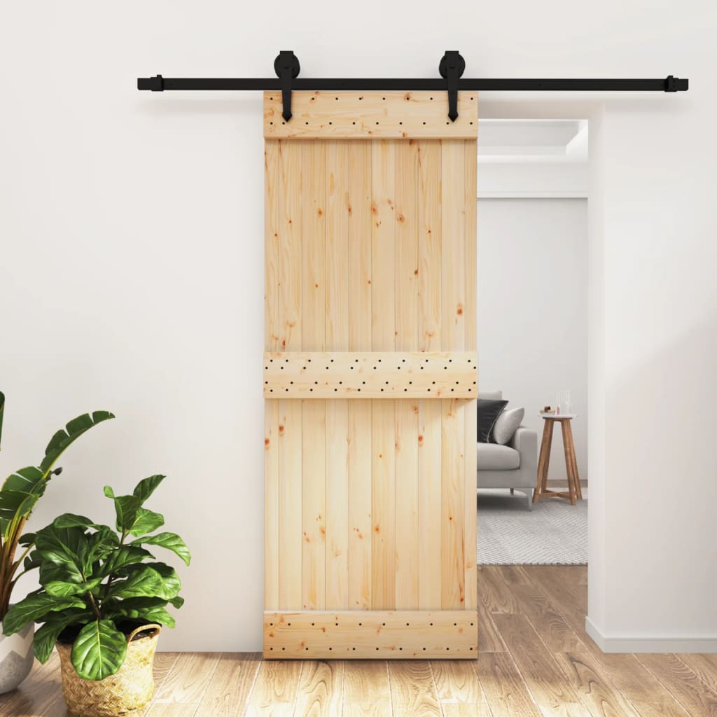 Porta scorrevole Vidaxl con pino solido da 80x210 cm per pastella