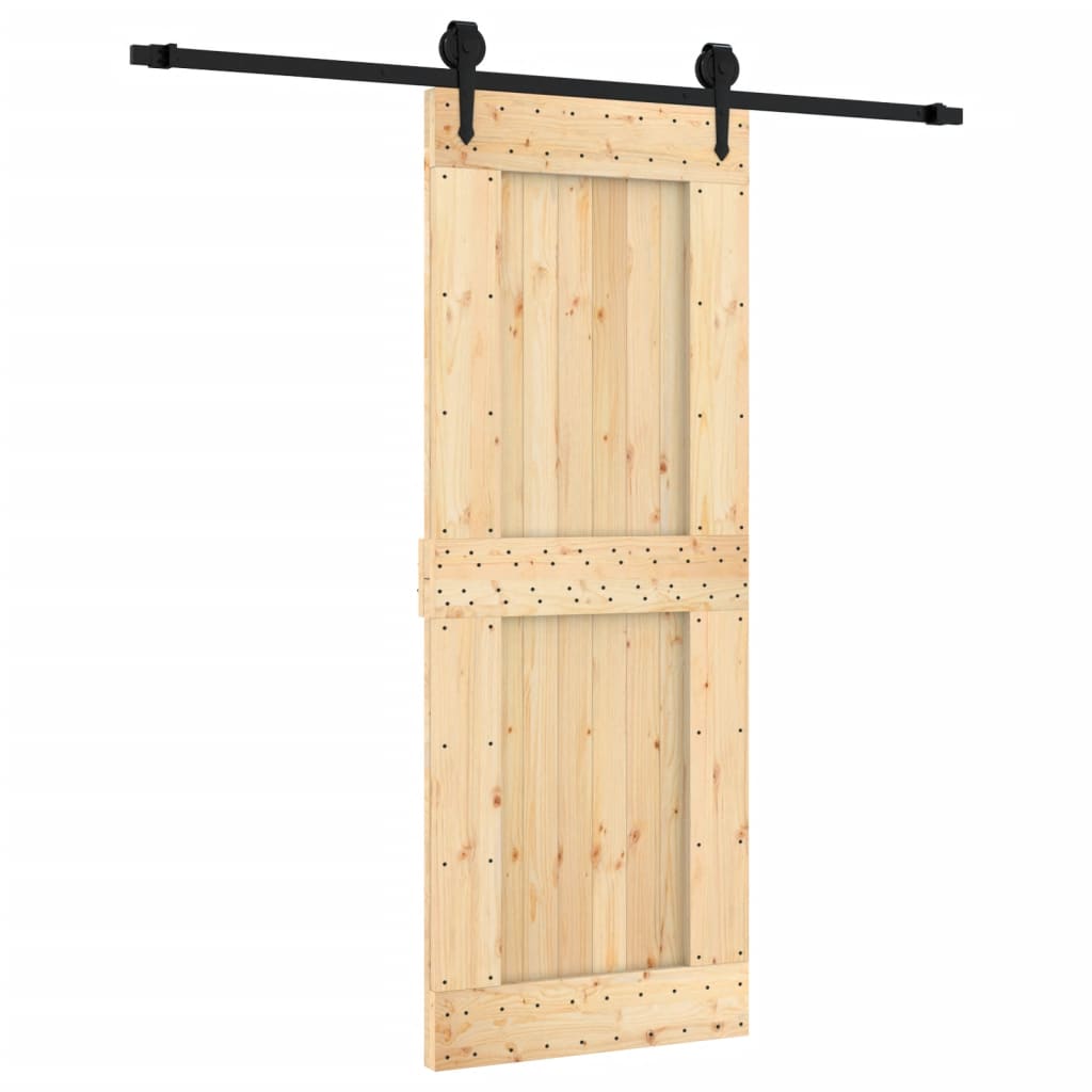 Puerta corredera de Vidaxl con masa 80x210 cm de pino sólido