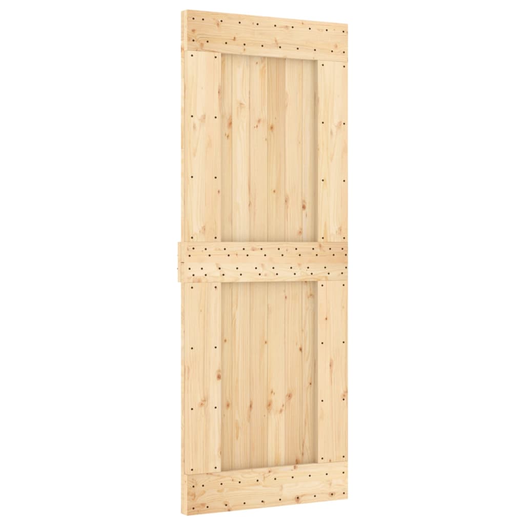 Puerta corredera de Vidaxl con masa 80x210 cm de pino sólido