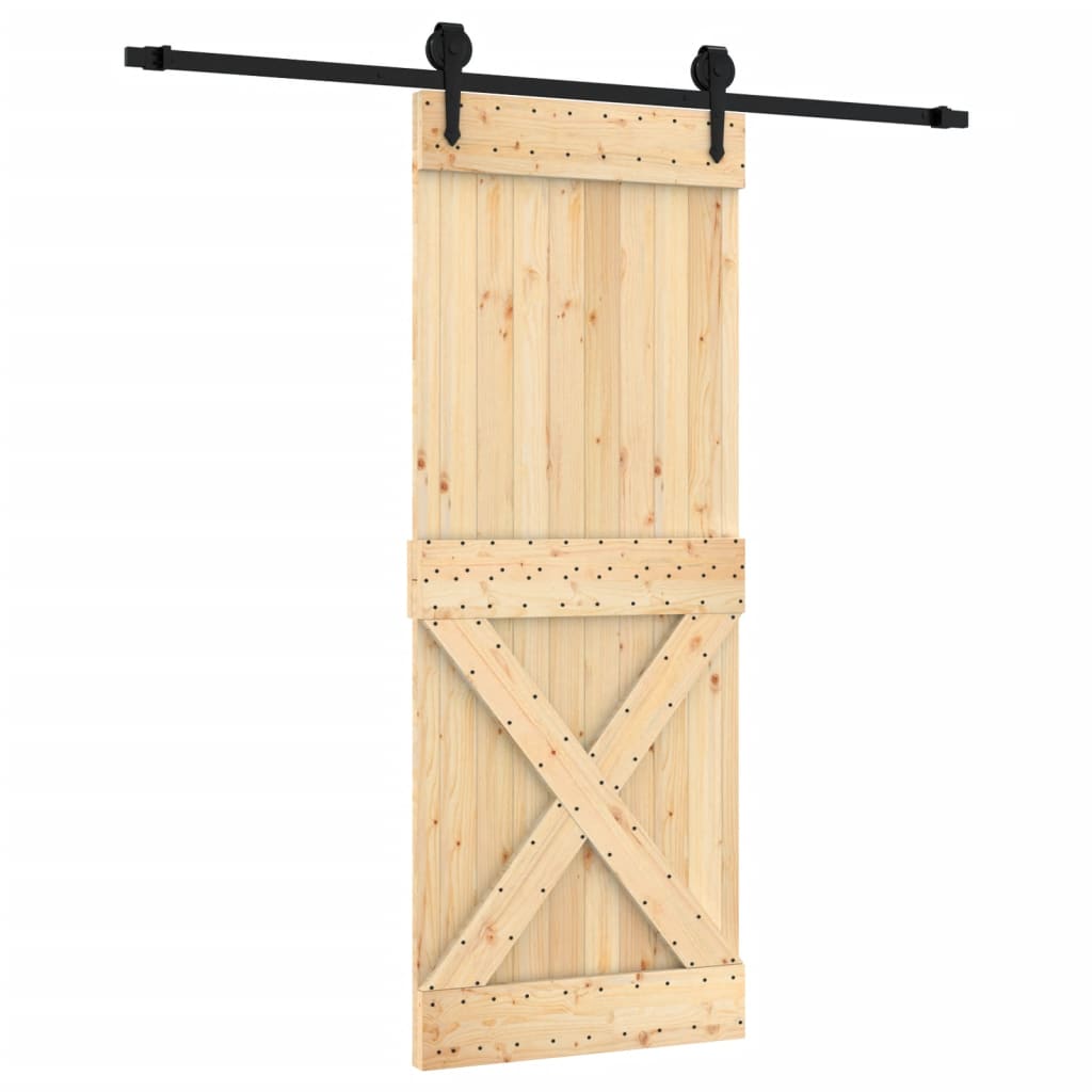 Porta scorrevole Vidaxl con pino solido da 80x210 cm per pastella