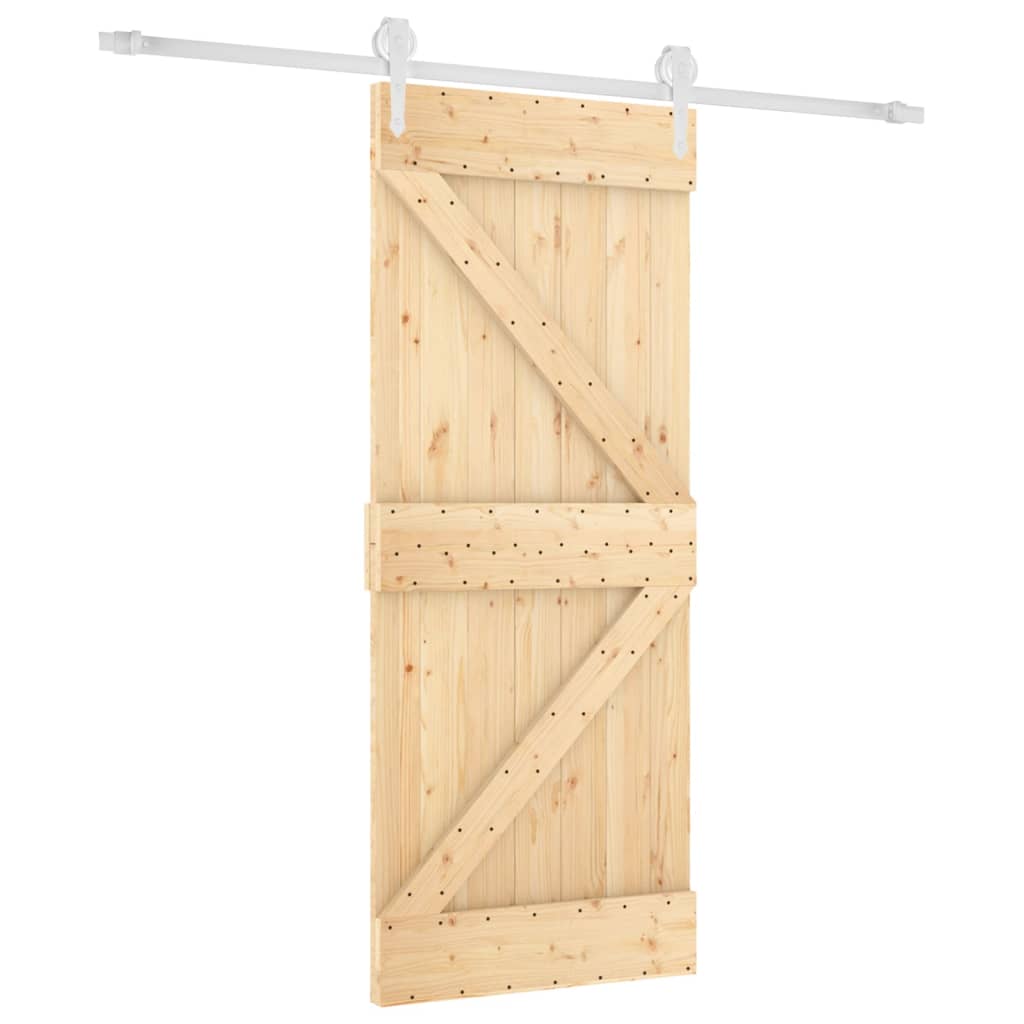 Porta scorrevole Vidaxl con pino solido da 85x210 cm