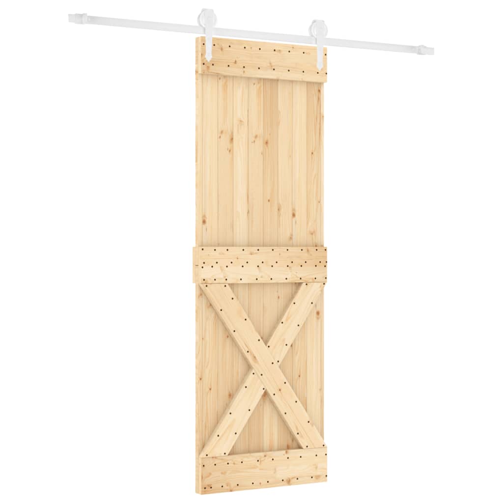 Puerta corredera de Vidaxl con masa 80x210 cm de pino sólido