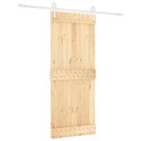 Puerta corredera de Vidaxl con masa de 85x210 cm de pino sólido