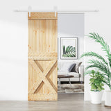 Vidaxl sliding door with batter 70x210 cm solid pine