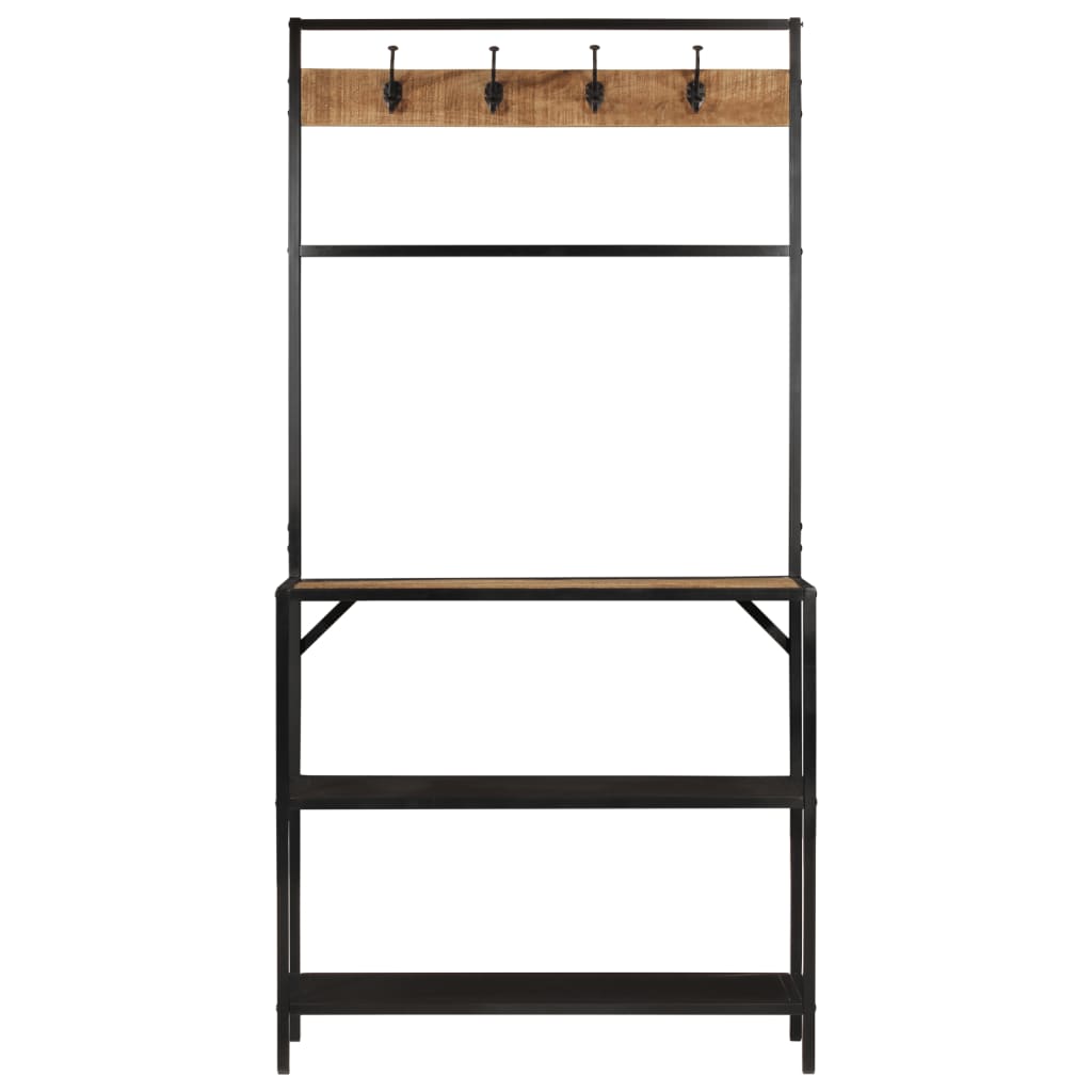 VidaXL Garderobenständer 90x35x180 cm aus massivem Mangoholz und Eisen