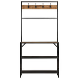 VidaXL Garderobenständer 90x35x180 cm aus massivem Mangoholz und Eisen