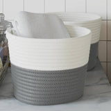 Vidaxx Aufbewahrungskörbe 2 Stück ø 24x18 cm Baumwolle grau und weiß