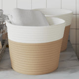 Vidaxx Aufbewahrungskörbe 2 Stück ø 24x18 cm Baumwolle Beige und Weiß