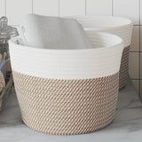 Vidaxx Aufbewahrungskörbe 2 Stück ø 24x18 cm Baumwolle braun und weiß