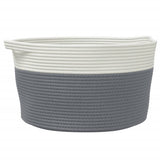 Vidaxx Aufbewahrungskorb ø 40x25 cm Baumwolle grau und weiß