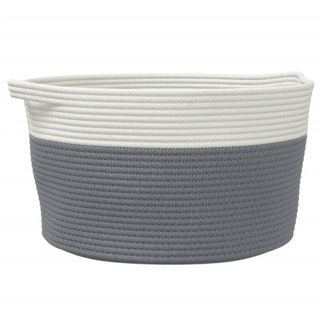 Vidaxx Aufbewahrungskorb ø 40x25 cm Baumwolle grau und weiß