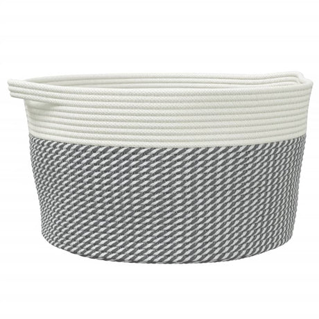 Vidaxx Aufbewahrungskorb ø 40x25 cm Baumwolle grau und weiß