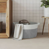 Vidaxx Aufbewahrungskorb ø 40x25 cm Baumwolle grau und weiß