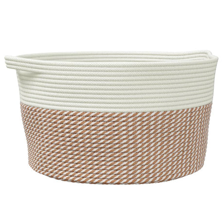 Vidaxx Aufbewahrungskorb ø 40x25 cm Baumwolle braun und weiß