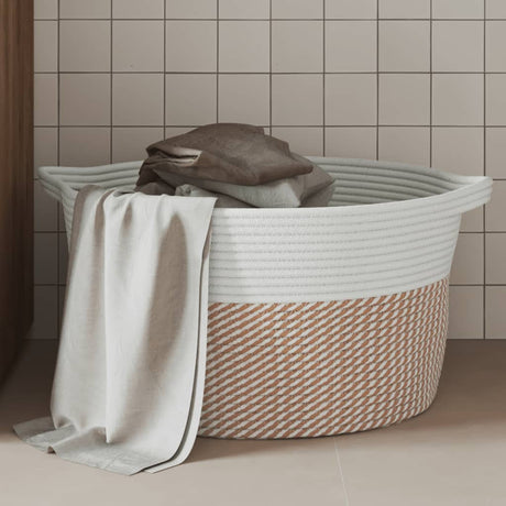 Vidaxx Aufbewahrungskorb ø 40x25 cm Baumwolle braun und weiß