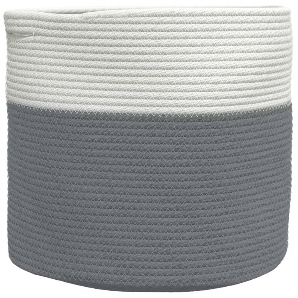 Vidaxx Aufbewahrungskorb ø 40x35 cm Baumwolle grau und weiß