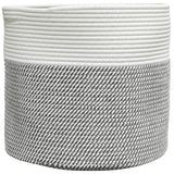 Vidaxx Aufbewahrungskorb ø 40x35 cm Baumwolle grau und weiß