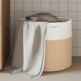 Panier de rangement Vidaxl Ø 40x35 cm coton beige et blanc