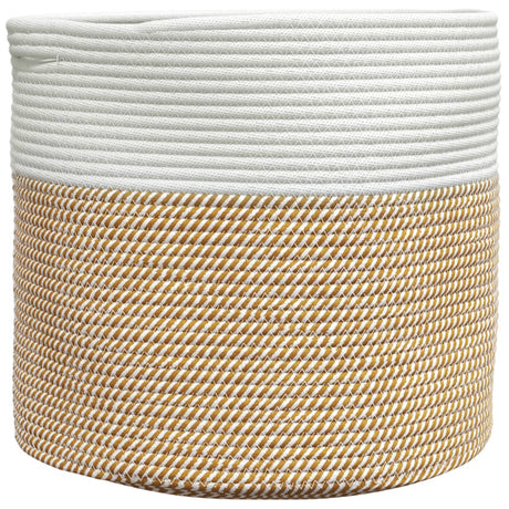 Vidaxx Aufbewahrungskorb ø 40x35 cm Baumwolle braun und weiß