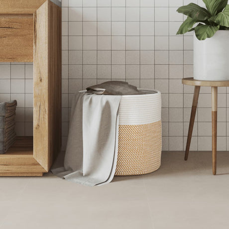 Vidaxx Aufbewahrungskorb ø 40x35 cm Baumwolle braun und weiß