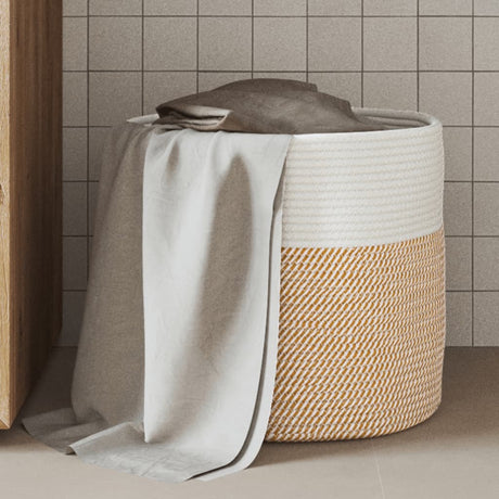 Vidaxx Aufbewahrungskorb ø 40x35 cm Baumwolle braun und weiß