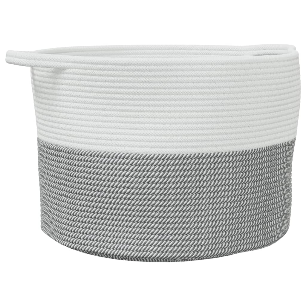 Vidaxl Lavandry Basket Ø 55x36 cm di cotone grigio e bianco