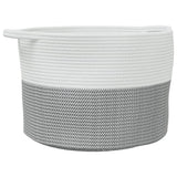 Vidaxl Lavandry Basket Ø 55x36 cm di cotone grigio e bianco