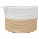 Vidaxl Lavandry Basket Ø 55x36 cm di cotone beige e bianco