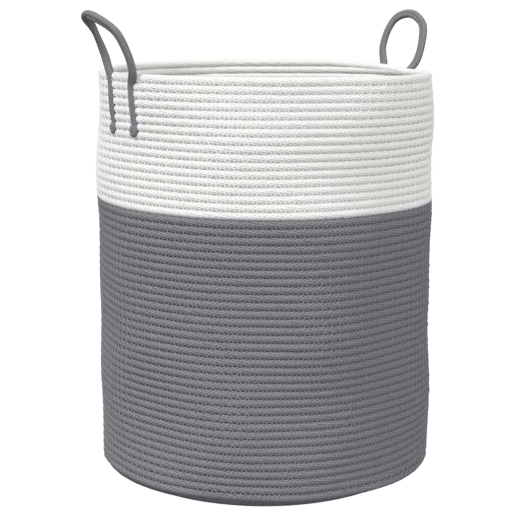 Vidaxx Aufbewahrungskorb ø 38x46 cm Baumwolle grau und weiß