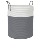 Vidaxx Aufbewahrungskorb ø 38x46 cm Baumwolle grau und weiß