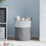Vidaxx Aufbewahrungskorb ø 38x46 cm Baumwolle grau und weiß