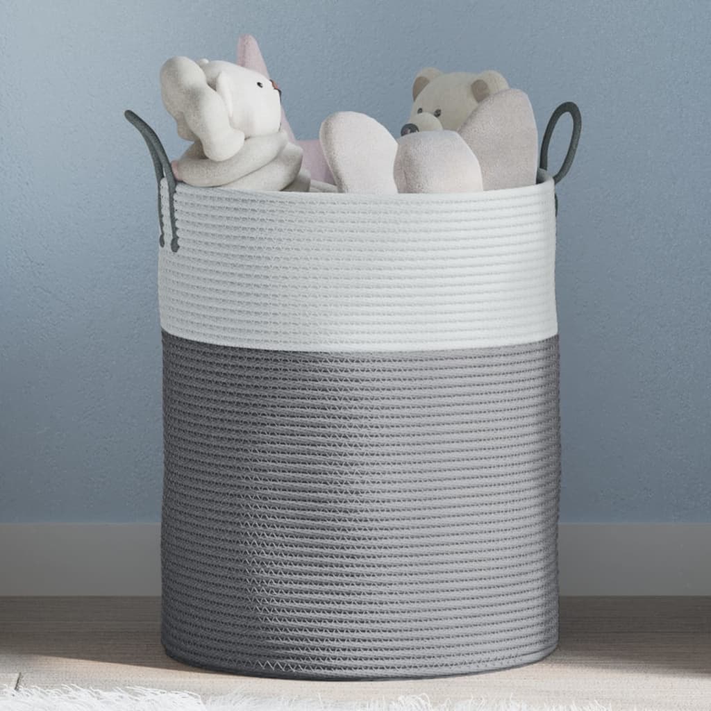 Vidaxl Storage basket Ø 38x46 cm cotton gray and white