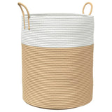 Vidaxx Aufbewahrungskorb ø 38x46 cm Baumwolle Beige und Weiß