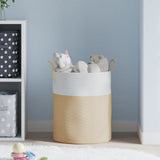 Vidaxx Aufbewahrungskorb ø 38x46 cm Baumwolle Beige und Weiß