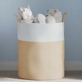 Vidaxx Aufbewahrungskorb ø 38x46 cm Baumwolle Beige und Weiß