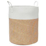 Panier de rangement Vidaxl Ø 38x46 cm Coton brun et blanc