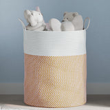 Vidaxx Aufbewahrungskorb ø 38x46 cm Baumwolle braun und weiß