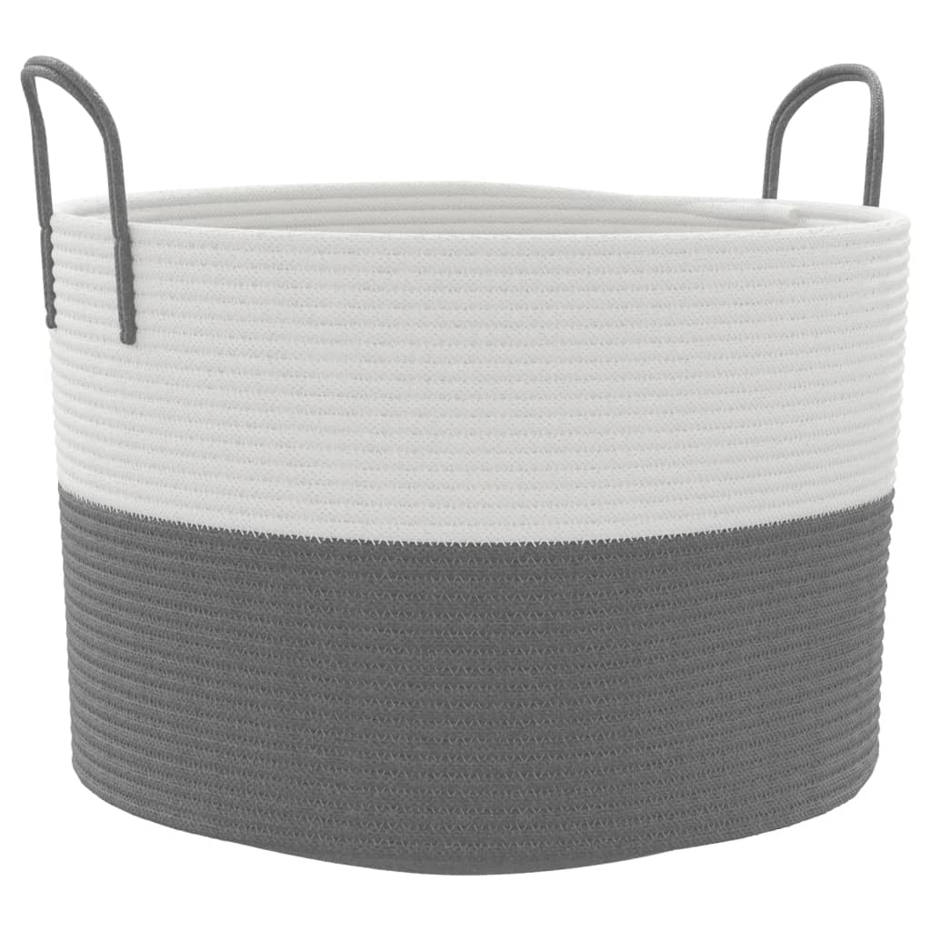 Vidaxx Aufbewahrungskorb ø 51x33 cm Baumwolle grau und weiß