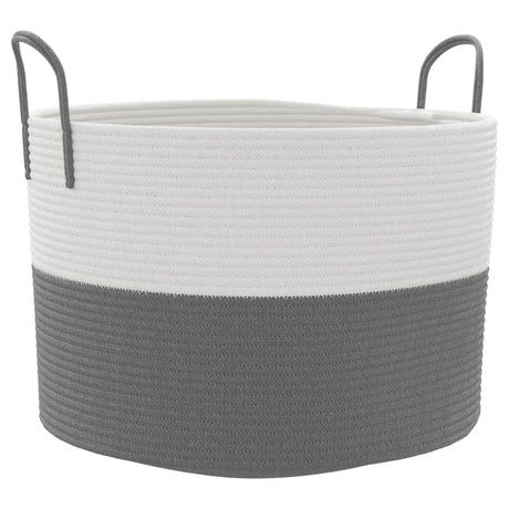 Vidaxx Aufbewahrungskorb ø 51x33 cm Baumwolle grau und weiß