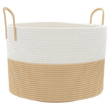 Vidaxx Aufbewahrungskorb ø 51x33 cm Baumwolle Beige und Weiß