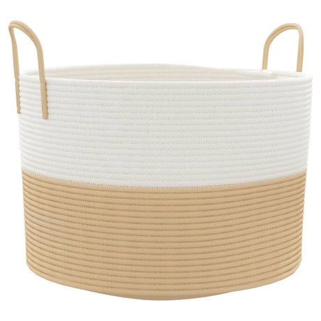 Vidaxx Aufbewahrungskorb ø 51x33 cm Baumwolle Beige und Weiß