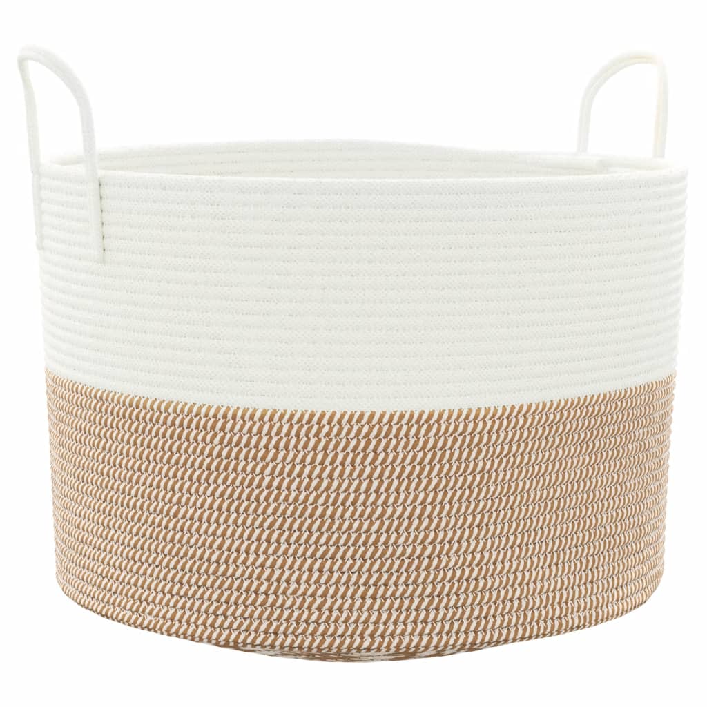 Vidaxx Aufbewahrungskorb ø 51x33 cm Baumwolle braun und weiß