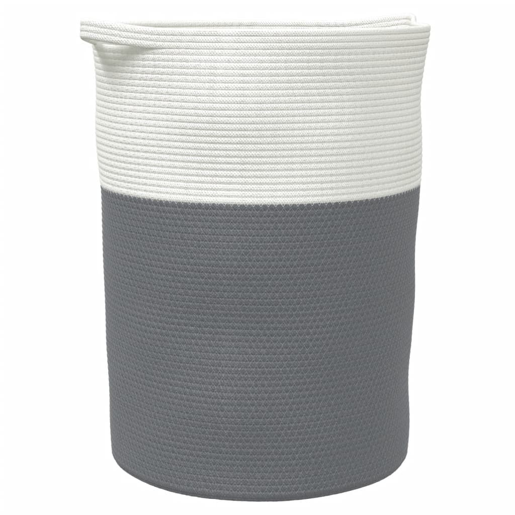 Vidaxx Aufbewahrungskorb ø 49x65 cm Baumwolle grau und weiß