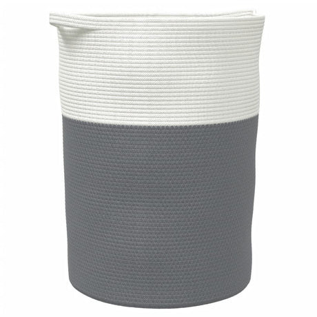 Vidaxx Aufbewahrungskorb ø 49x65 cm Baumwolle grau und weiß