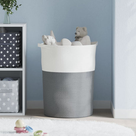 Vidaxx Aufbewahrungskorb ø 49x65 cm Baumwolle grau und weiß