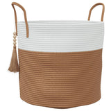 Vidaxx Aufbewahrungskorb ø 40x35 cm Baumwolle braun und weiß