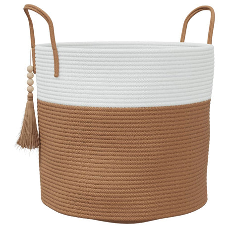 Vidaxx Aufbewahrungskorb ø 40x35 cm Baumwolle braun und weiß